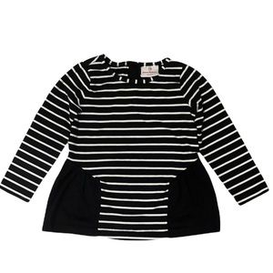 Hanna Andersson Black & White Peplum Top Size 100